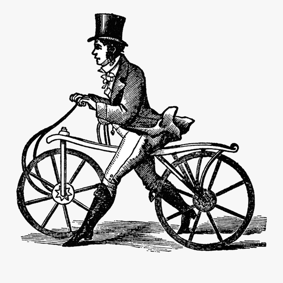 Transparent Riding Bicycle Clipart - Draisienne Karl Von Drais, Transparent Clipart