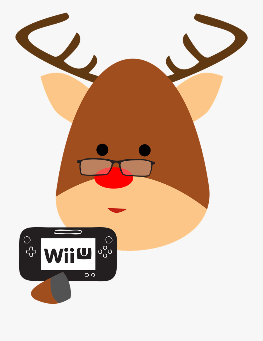 Rudolph The Red Nosed Reindeer Clipart Elf Face - Reindeer With Glasses, Transparent Clipart