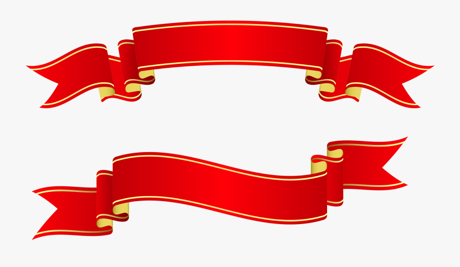 Christmas Ribbon Clipart Curly Ribbon - Christmas Ribbon Banner, Transparent Clipart