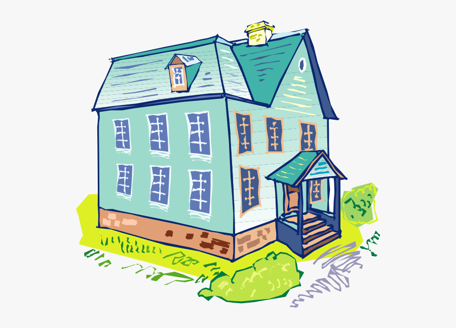 Light Blue House Svg Clip Arts - Gambar Rumah Pengantin Kartun, Transparent Clipart