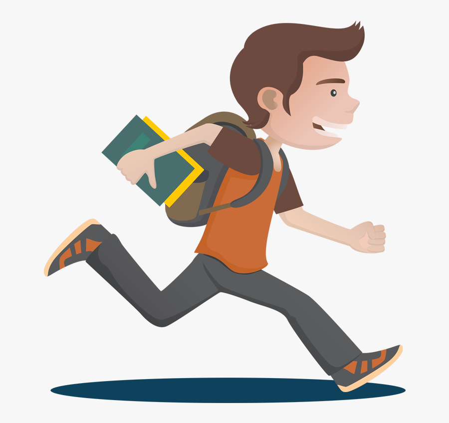 Student School Clip Art - School Boy Running Clipart, Transparent Clipart