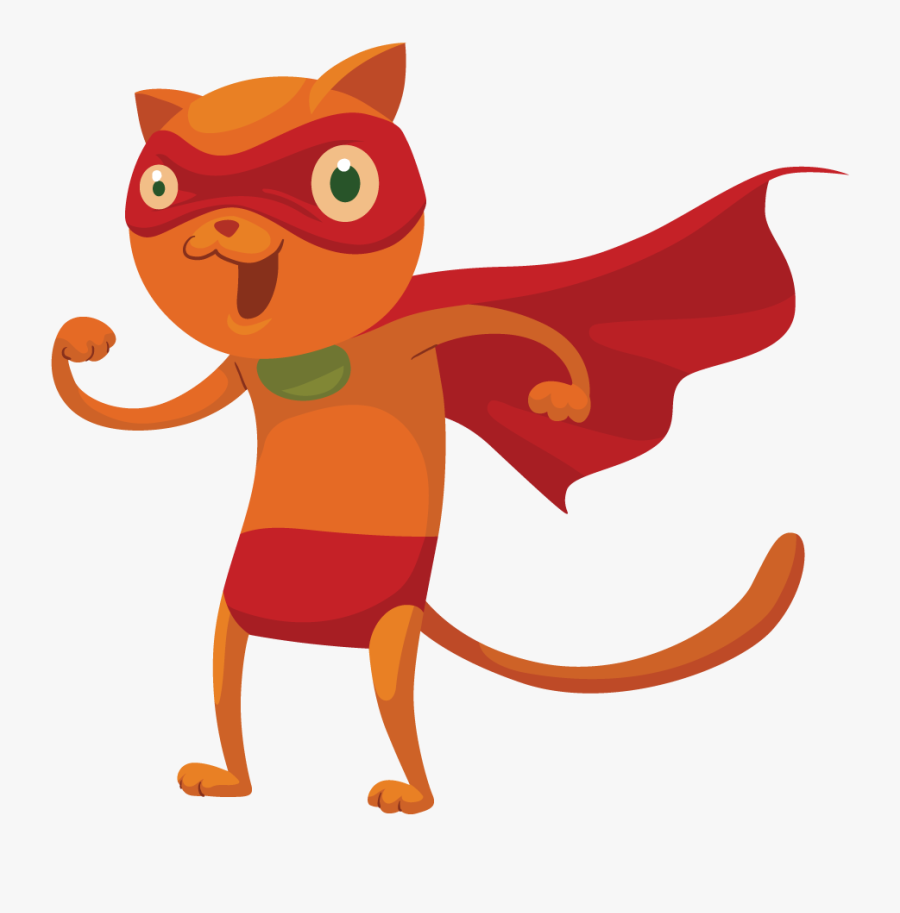 Cat Clipart Superhero - Cat Superhero Clip Art, Transparent Clipart