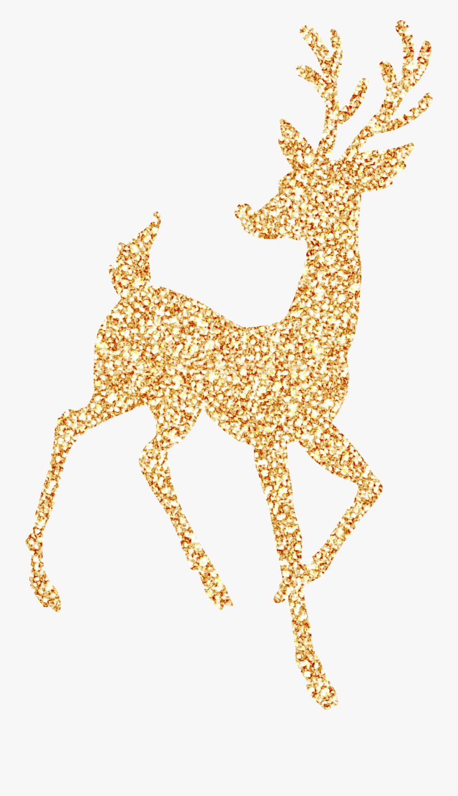 Transparent Deer Head Silhouette Png - Glitter Reindeer Clipart, Transparent Clipart