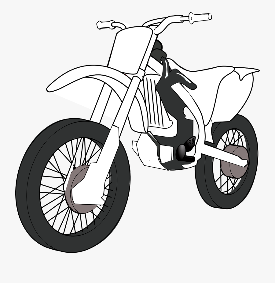 Motorcycle Black And White Black White Motorcycle Clip - Medios De Transporte Terrestre, Transparent Clipart