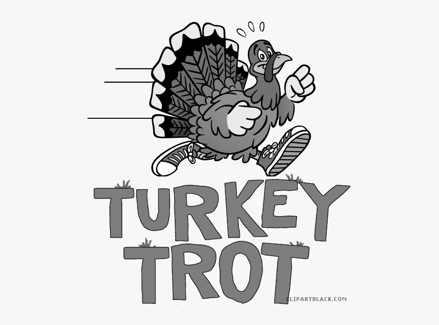 Turkey Running Clipart Black And White - Turkey Trot Clipart Black And White, Transparent Clipart