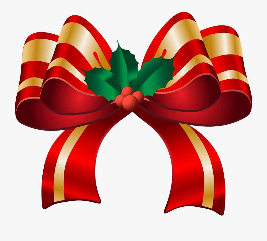 Christmas Red Bow Transparent Png Clip Art Image, Transparent Clipart