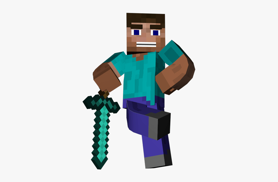 Man Standing Sword Minecraft - Minecraft Transparent, Transparent Clipart