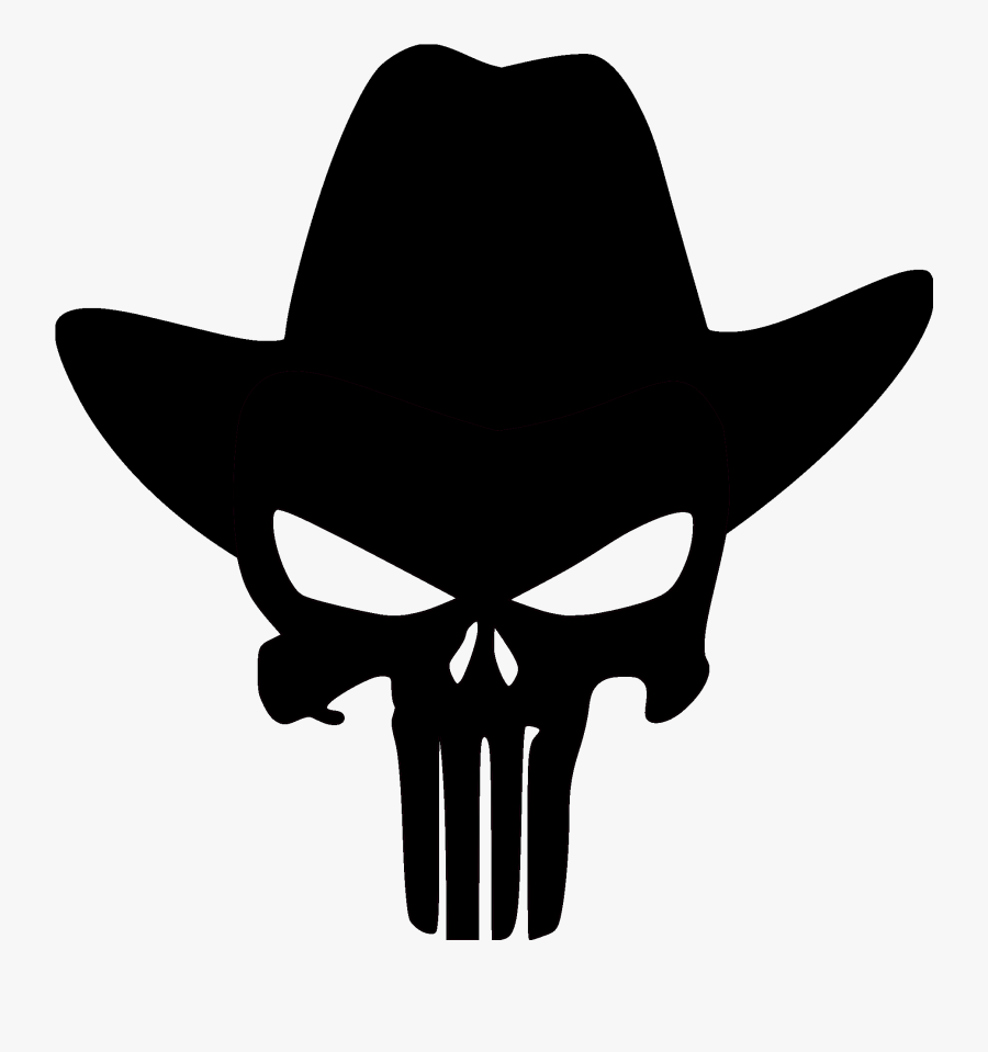 Free Cowboy Hat Clipart Black And White Hd Images Download - Texas Punisher Skull, Transparent Clipart