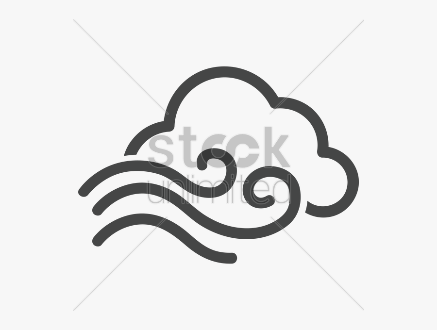 Wind And Cloud Vector Image - Cloud And Wind Clipart, Transparent Clipart