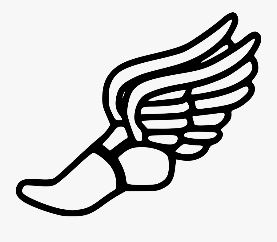 Running Shoe Track Shoes With Wings Clipart - Track And Field Winged Foot, Transparent Clipart