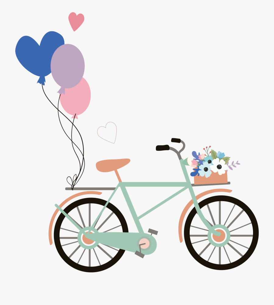 Transparent Old Bicycle Clipart - Wedding Bicycle Transparent Background, Transparent Clipart