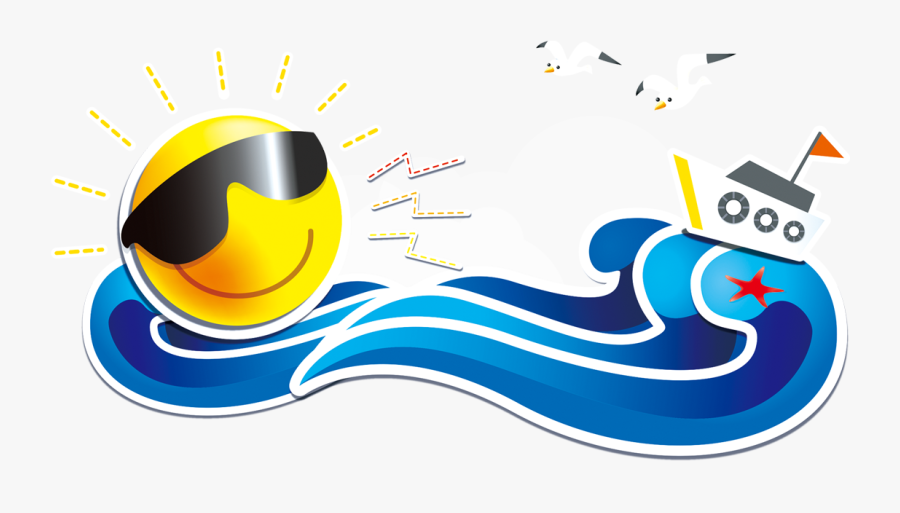 Waves Clipart Summer Wave - Transparent Clipart Sun Banner, Transparent Clipart
