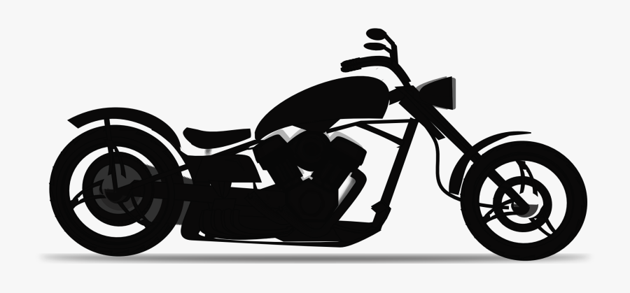 Motorcycle Black And White Free Vector Graphic Chopper - Harley Davidson Motorcycle Svg, Transparent Clipart