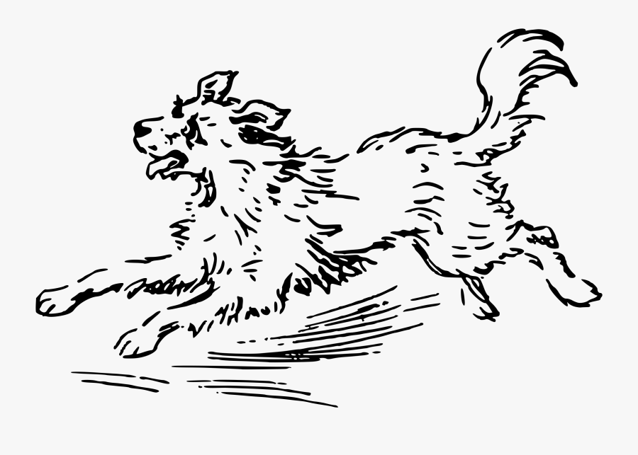 This Free Icons Png Design Of Running Dog , Png Download - Dog Is Running Black And White Clip Art, Transparent Clipart