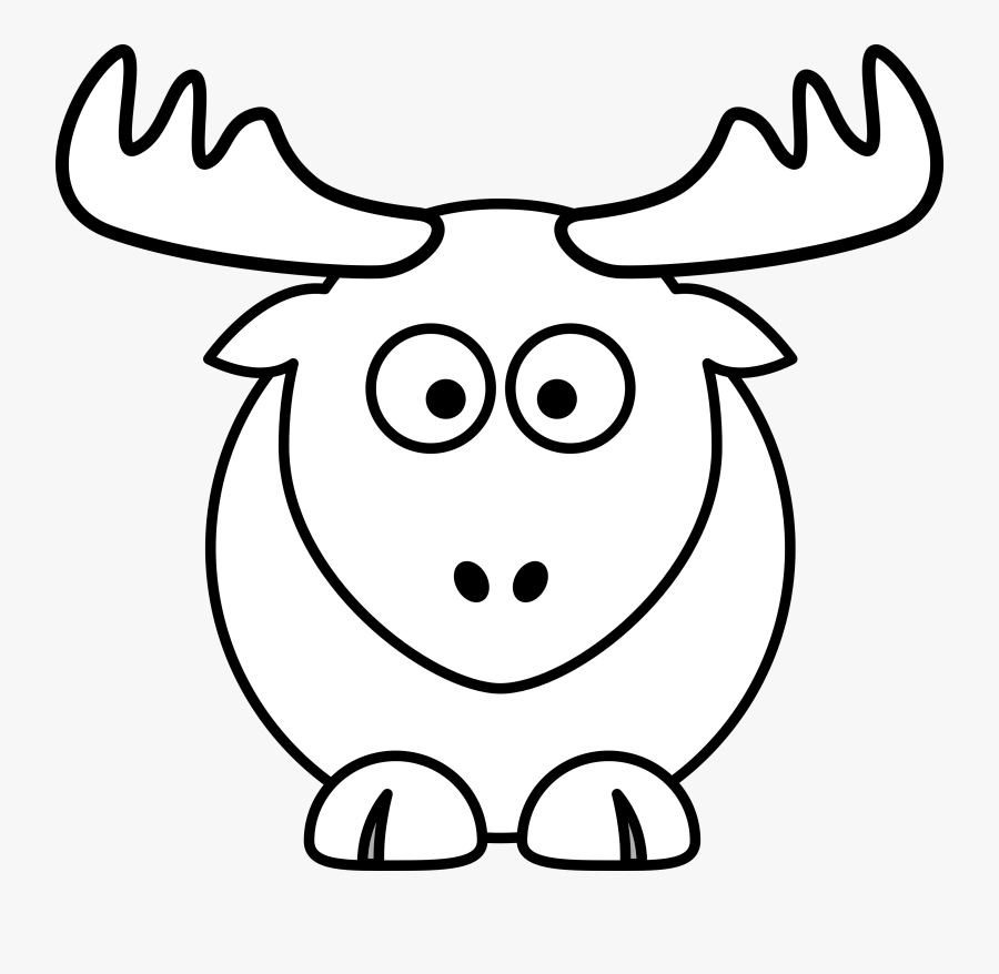 Reindeer Clipart Black And White Reindeer Head Santa - Vacas Faciles De Dibujar, Transparent Clipart