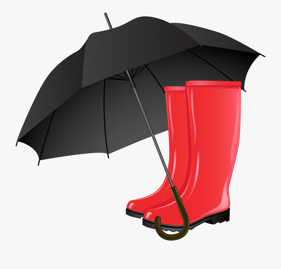 Rain Boots And Umbrella, Transparent Clipart