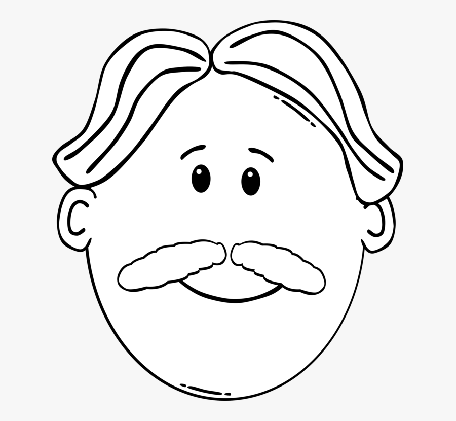 Mustache Clipart Outline - Moustache Man For Coloring, Transparent Clipart
