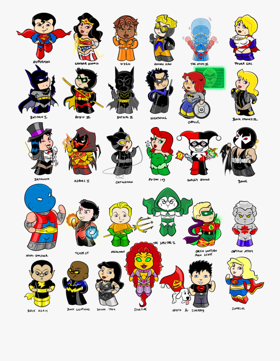 Marvel And Dc Chibi Characters, Transparent Clipart