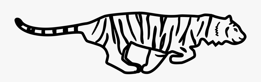 Art,monochrome Photography,carnivoran - Running Tiger Clipart Black And White, Transparent Clipart