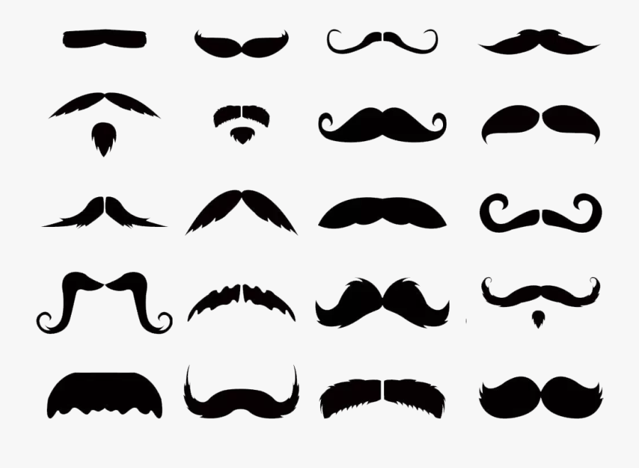 Free Mustaches Clip Art Transparent Background 20 Styles - Movember Moustache Styles, Transparent Clipart