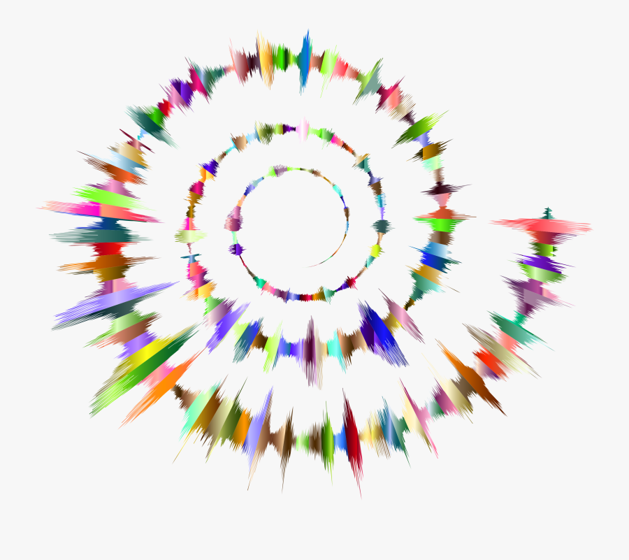 Prismatic Sound Waves In A Spiral Vector Clipart Image - Spiral Sound Waves, Transparent Clipart