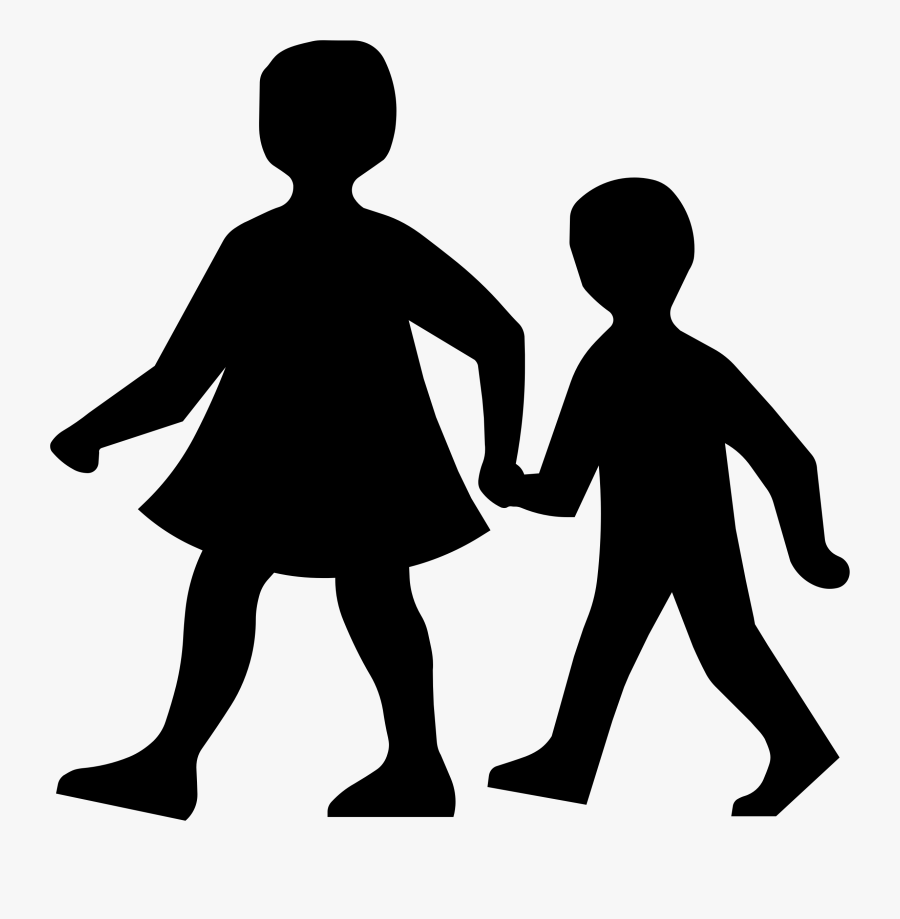 Children Clipart Black - Children Walking Clip Art, Transparent Clipart