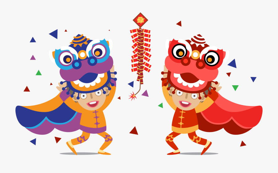 Png Free Dance Dragon Clip Art Transprent Png Free - Chinese Lion Dance Vector, Transparent Clipart