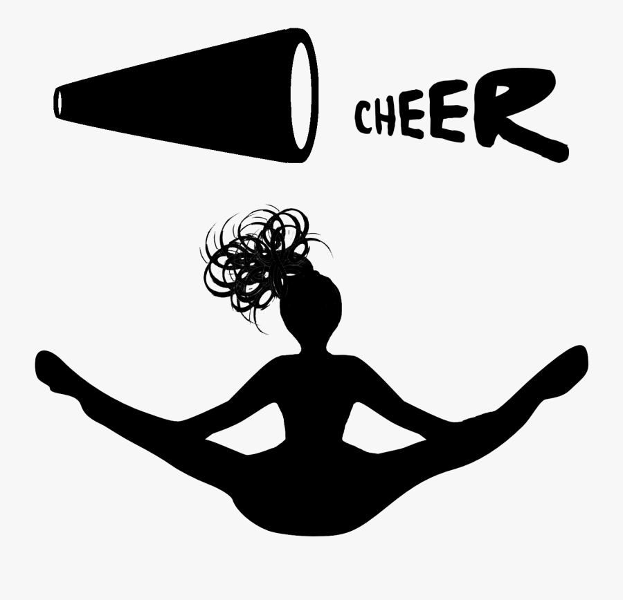 Transparent Yoga Clipart Black And White - Transparent Background Cheerleader Logo, Transparent Clipart