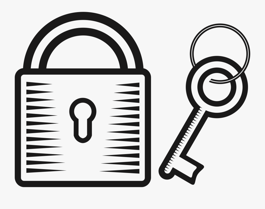 Padlock And Key Clipart - Lock Clipart Black And White, Transparent Clipart