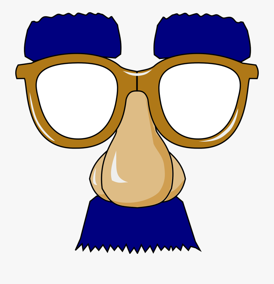 Groucho Glasses - Nerd Glasses With Nose, Transparent Clipart