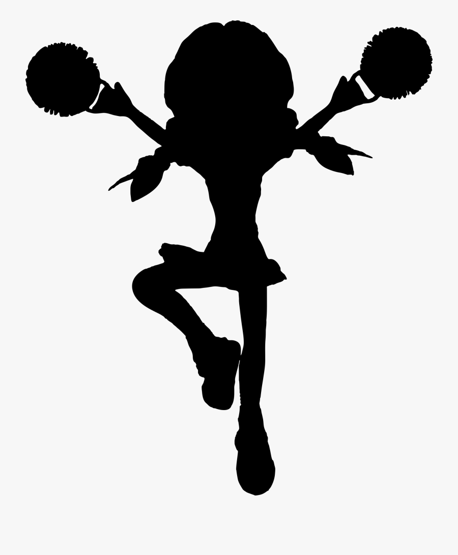 Cheerleading Cartoon Pom-pom Clip Art - Cheerleader Silhouette Png Transparent, Transparent Clipart