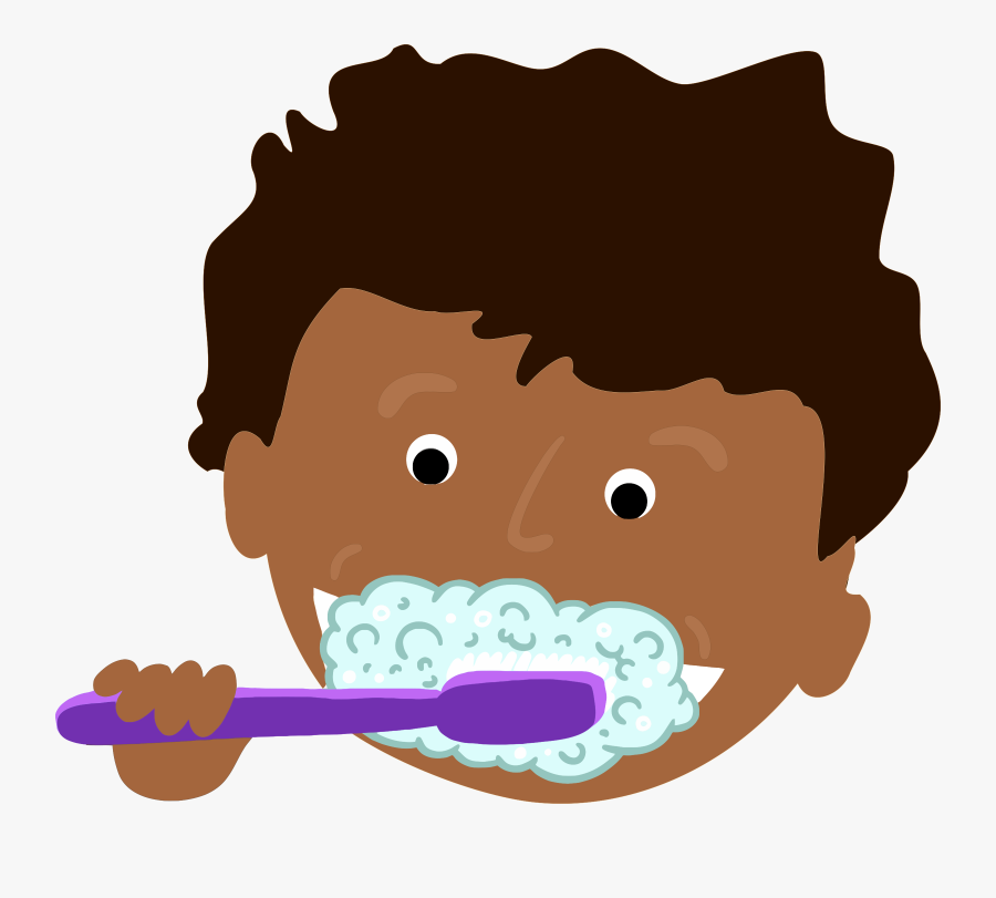Brush Teeth Clipart African Kid Brushing Teeth - Clip Art Brushing...