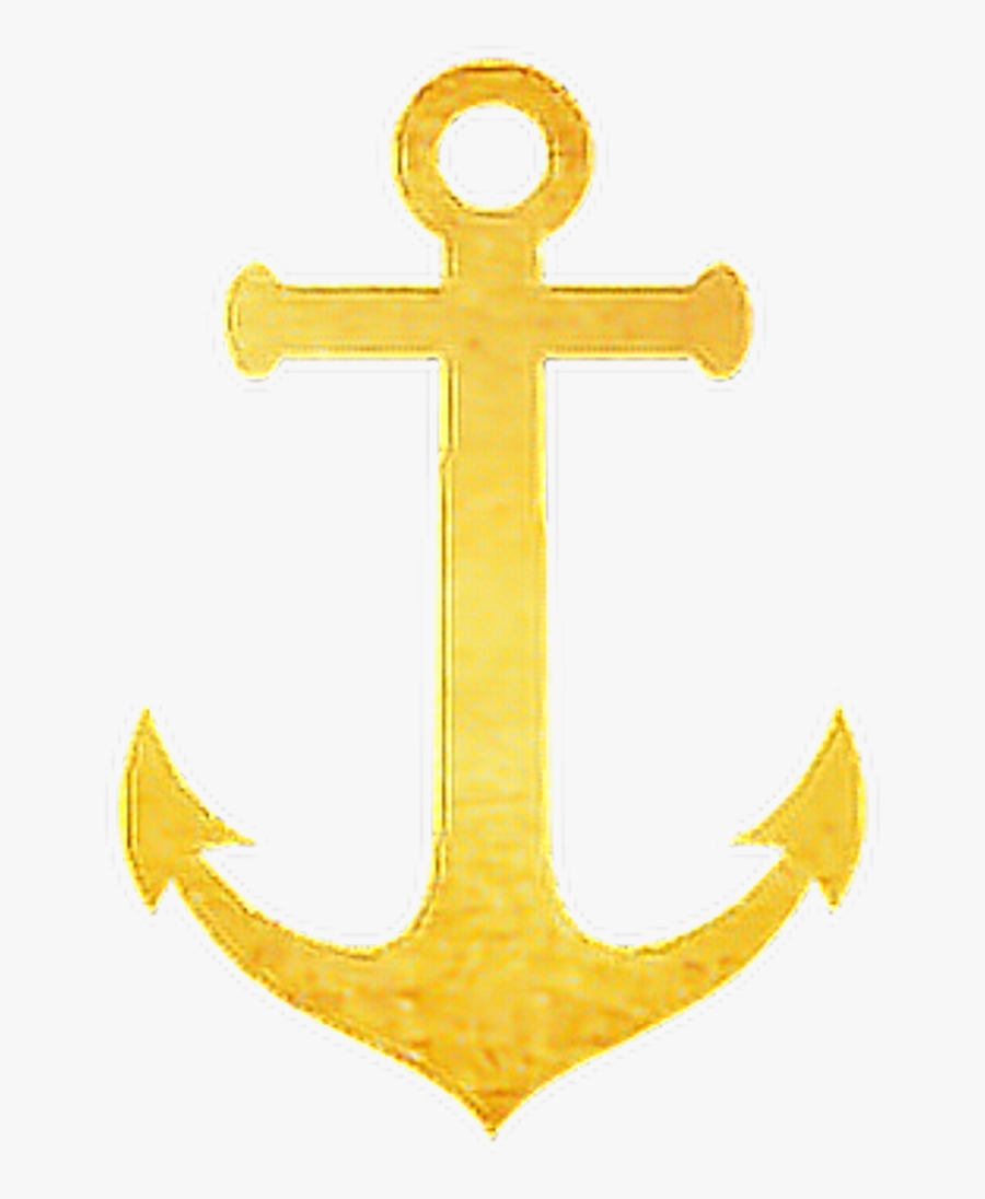 Anchor Navy Glitter Gold Freetoedit - Gold Glitter Anchor Png, Transparent Clipart