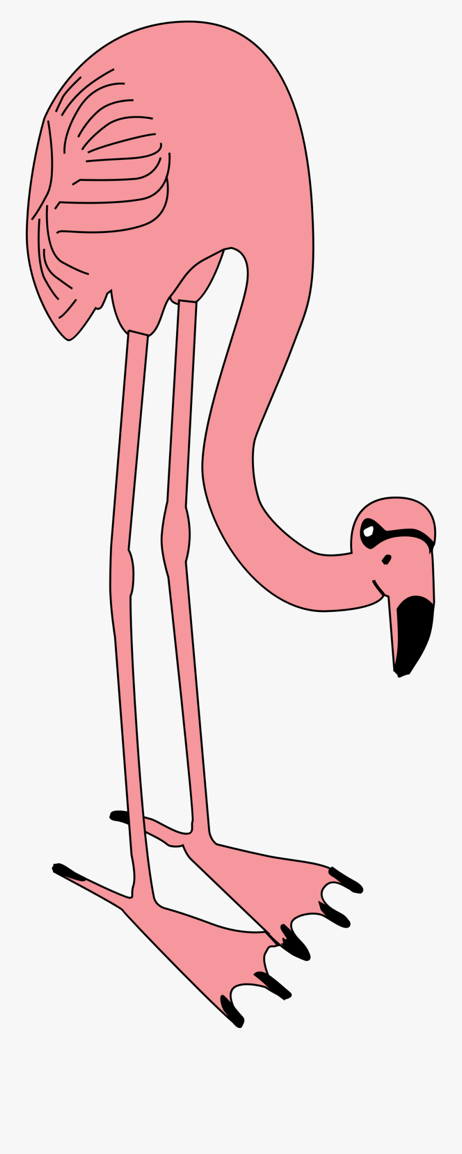Custom Pink Flamingo Sticker Clipart , Png Download - Awkward Flamingo Cartoon, Transparent Clipart