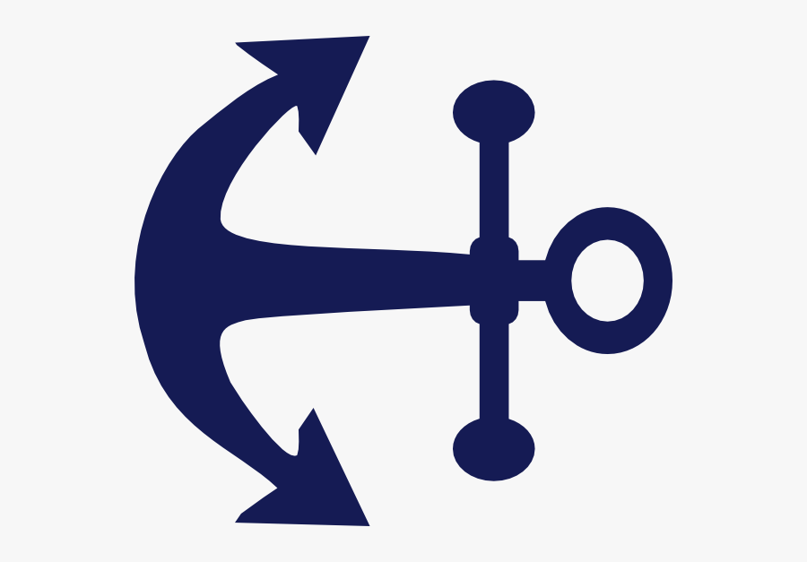 Navy Blue Nautical Anchor, Transparent Clipart
