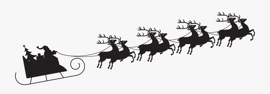Santa Sleigh No Background, Transparent Clipart
