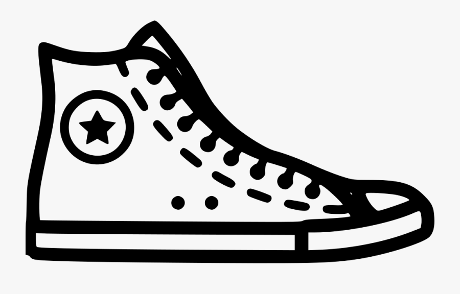 Converse Shoe Clipart Png - Converse Clipart Black And White, Transparent Clipart