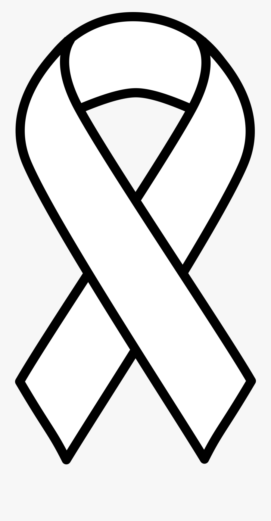 White Lung Cancer Ribbon - Cancer Ribbon Black And White, Transparent Clipart