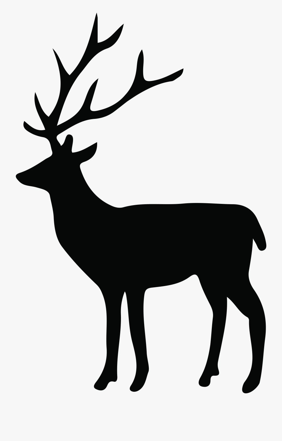 Antler Clipart Felt Reindeer - Deer Silhouette Png, Transparent Clipart