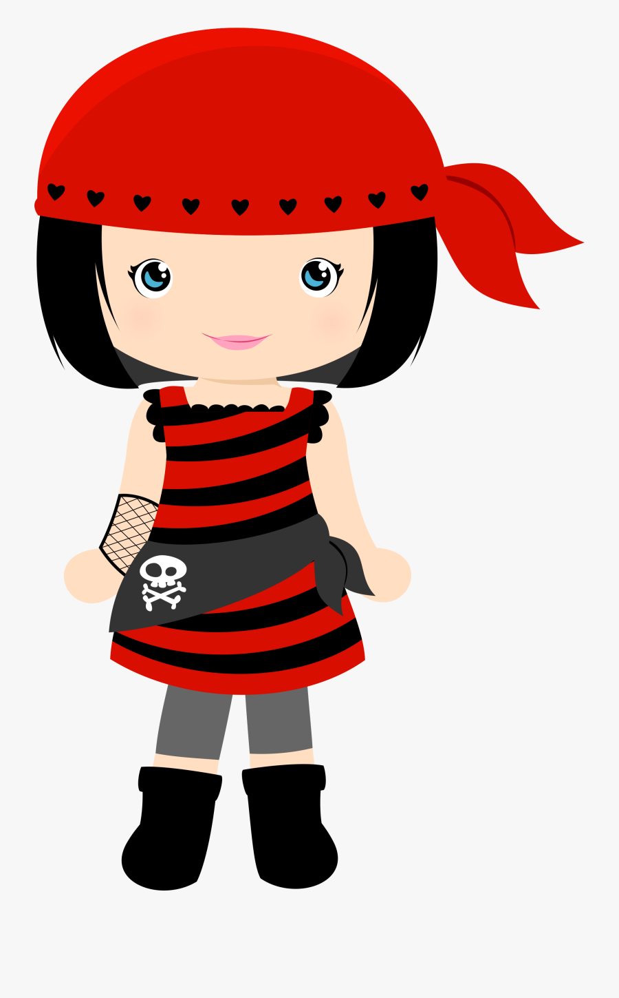 Halloween Cheerleader Clipart - Girl Pirate Clipart, Transparent Clipart