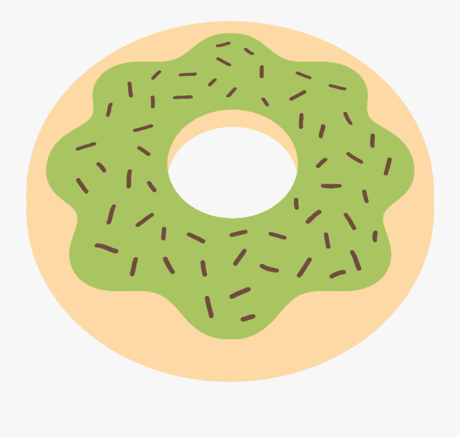 Green Glazed Donut Clip Art - Circle, Transparent Clipart