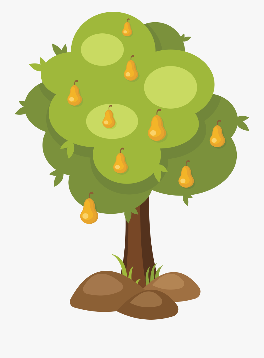 Tree With Fruit Clipart - Pear Tree Clipart Png, Transparent Clipart