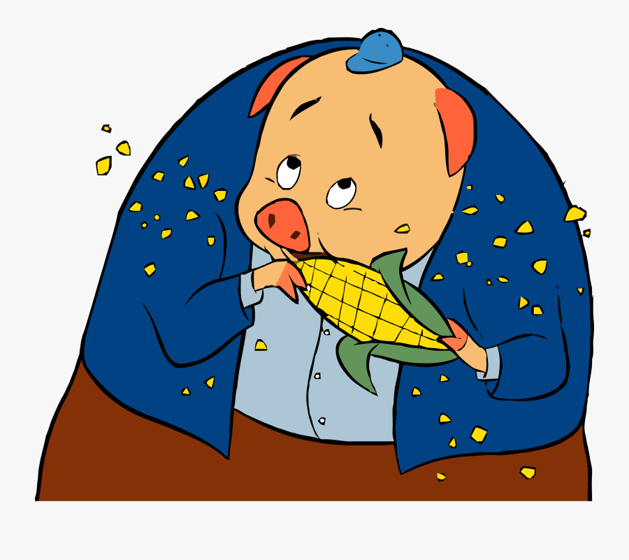 Chicken Little Pig Corn Clipart Png - Chicken Little Pig With Corn, Transparent Clipart