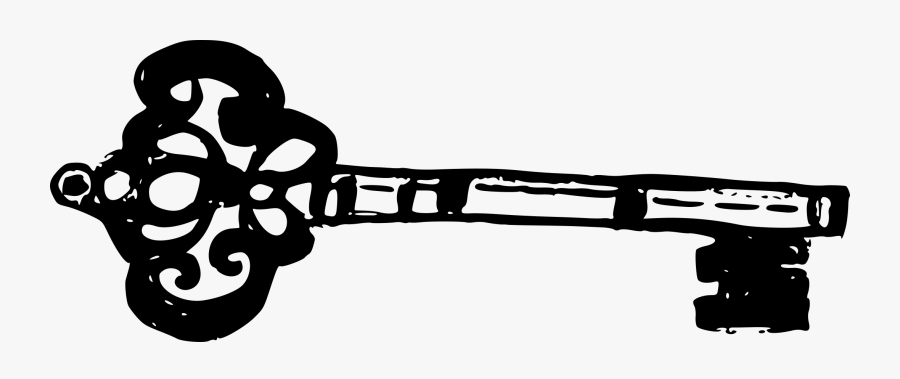 Heart Skeleton Key Clipart - Black Key Transparent Background, Transparent Clipart