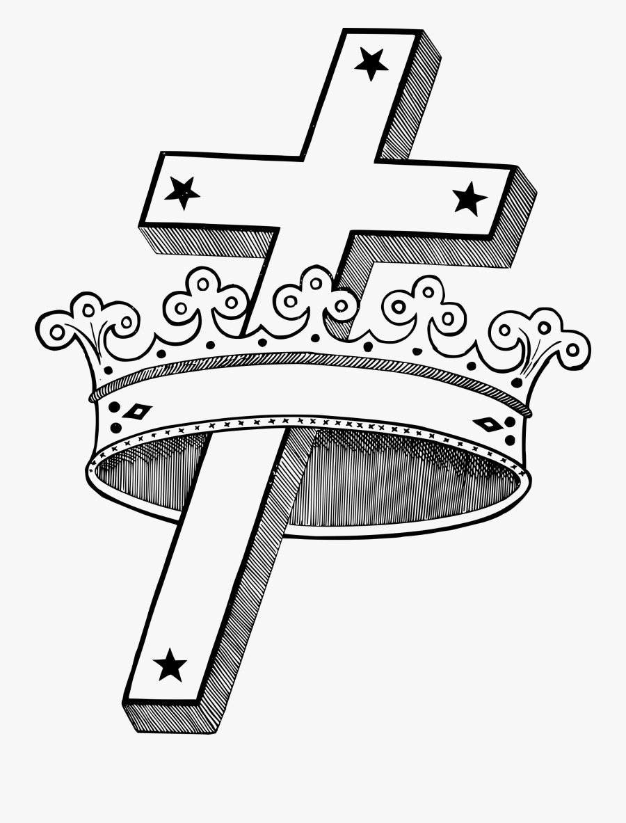 Cross And Crown Graphic Free Library - Crown And Cross Clipart, Transparent Clipart