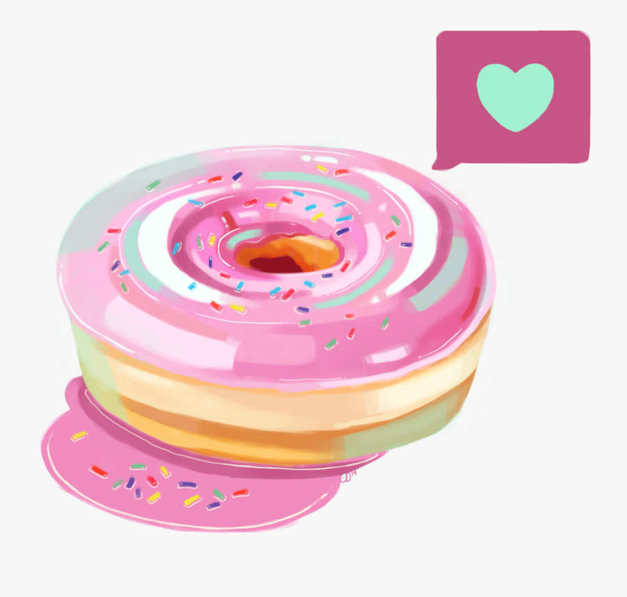 Here"s The Of The Pink Frosted Heart Donut Enjoy A - Doughnut, Transparent Clipart