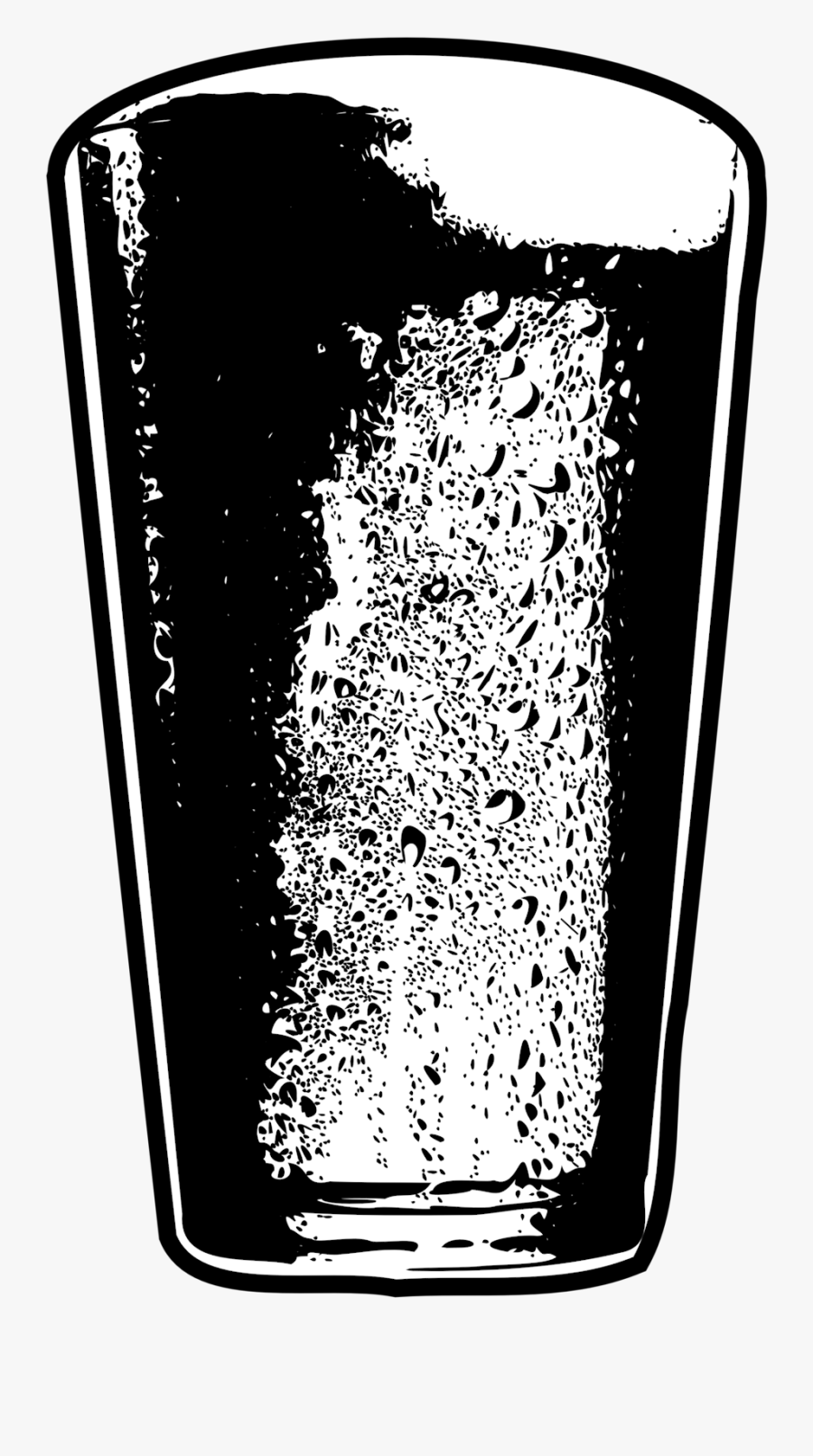Pint Of Beer Detailed Black And White - Black And White Pint, Transparent Clipart