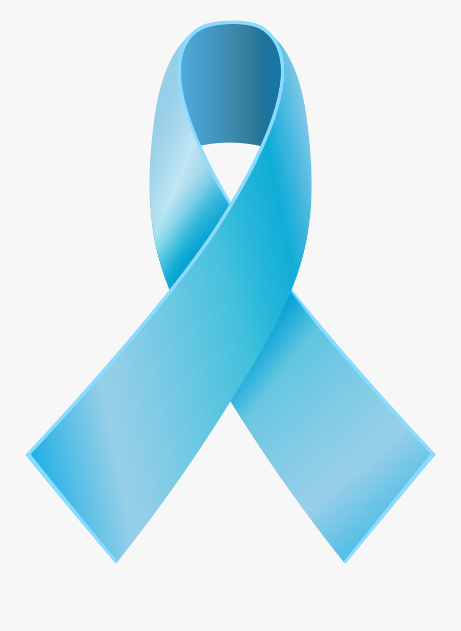 Light Blue Awareness Ribbon Png Clip Art - Transparent Blue Cancer Ribbon, Transparent Clipart