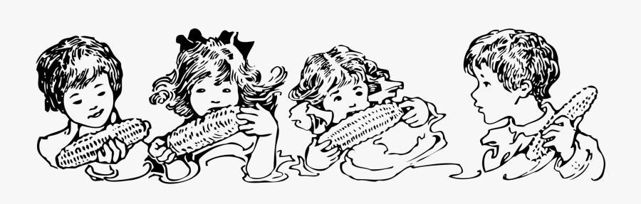 Art,monochrome Photography,carnivoran - Eating Corn Clipart Black And White, Transparent Clipart