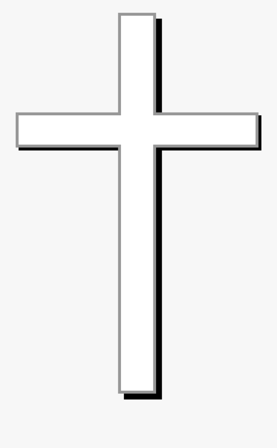 White W Outline Black - Christian Cross White Background, Transparent Clipart